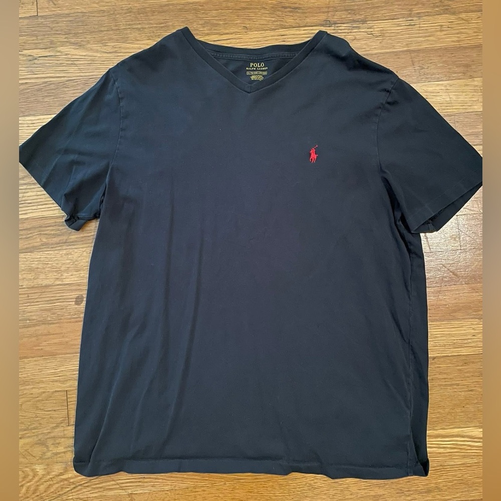 Polo by Ralph Lauren Men's Navy Tee with Red Logo